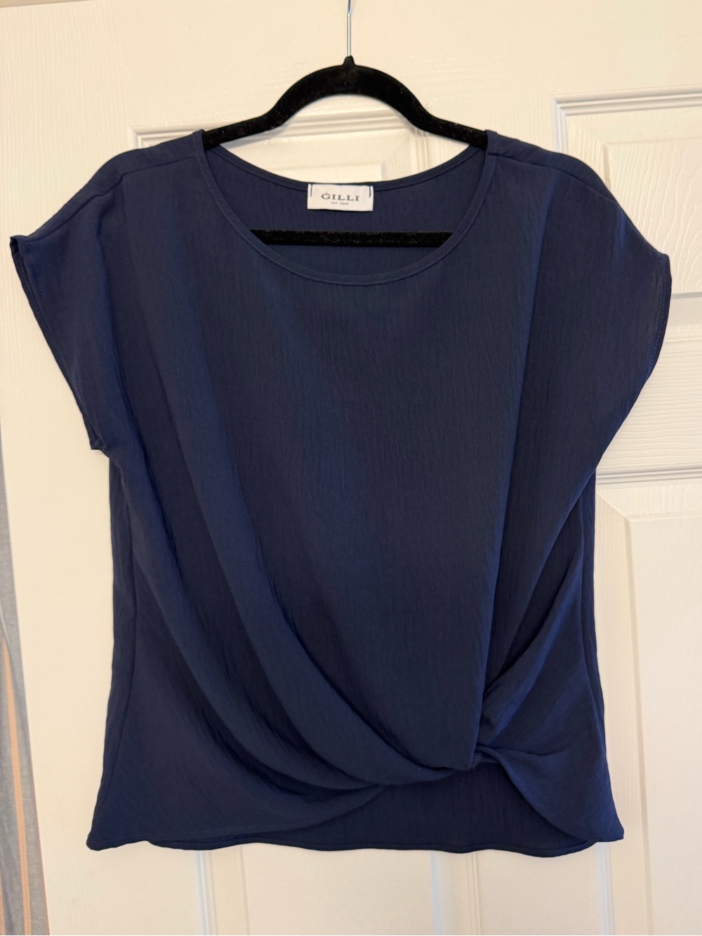 Navy Gilli side knot blouse